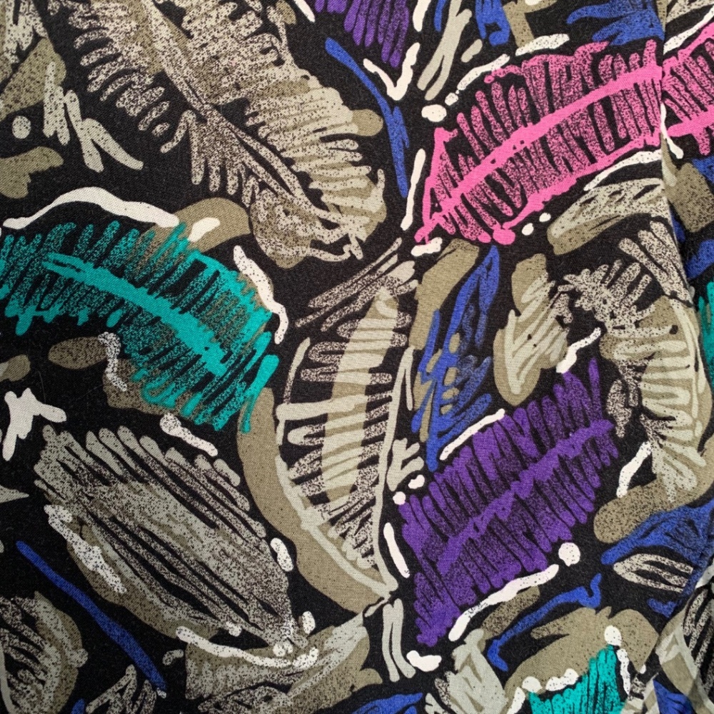 Funky patterned colorful elastic waist easy rayon surf pants brand Ambiance - Picture 4 of 4